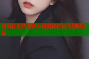 海角社区砖石多少钱揭秘轻松交易赚收益