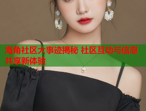 海角社区大事迹揭秘 社区互动与信息共享新体验  第1张